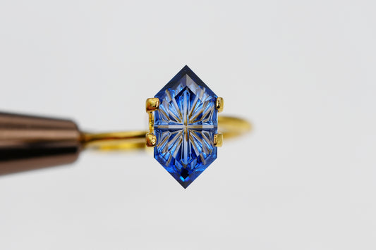 3.19 Carat Fantasy Cut Blue Lab Sapphire