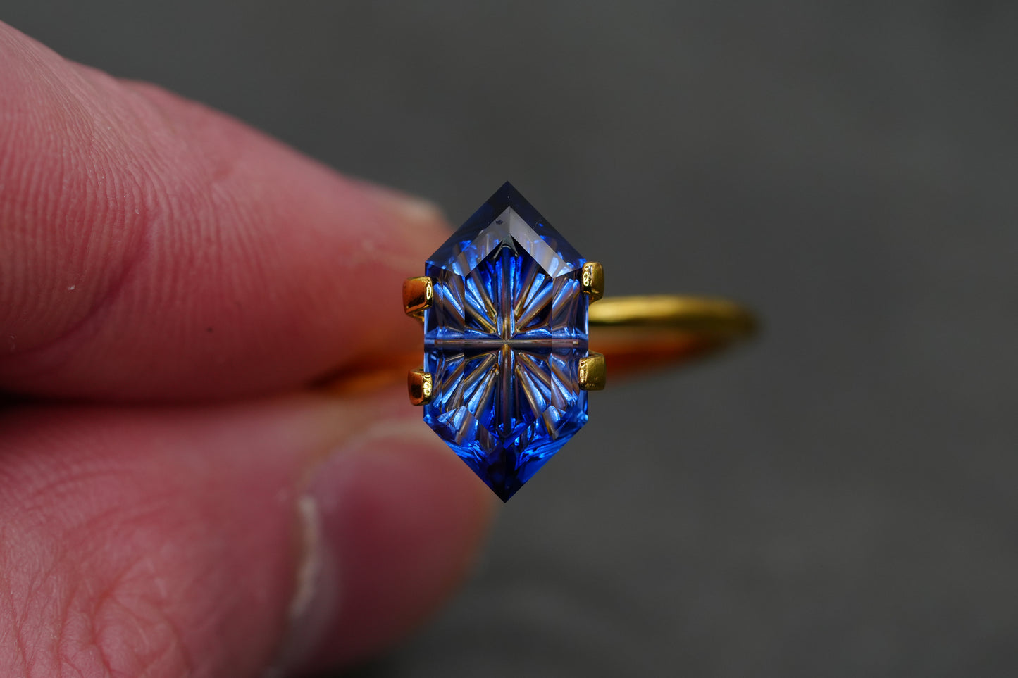 3.19 Carat Fantasy Cut Blue Lab Sapphire