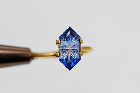 3.04 Carat Fantasy Cut Blue Lab Sapphire