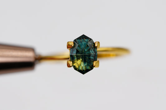1.13 Carat Fantasy Cut Teal Parti Natural Sapphire