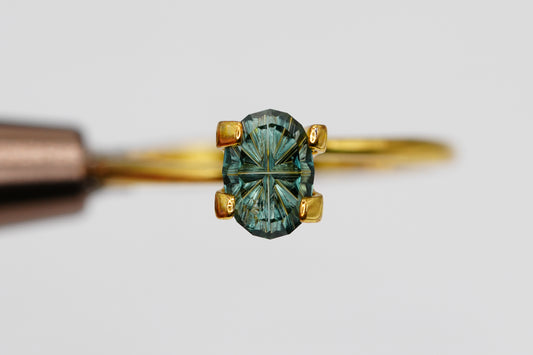 0.80 Carat Fantasy Cut Dark Green/Teal Natural Sapphire