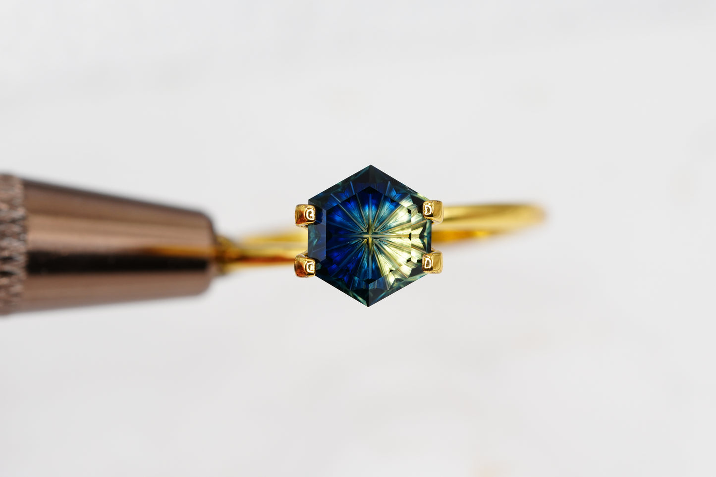 1.45 Carat Fantasy Cut Parti Blue/Yellow Natural Sapphire